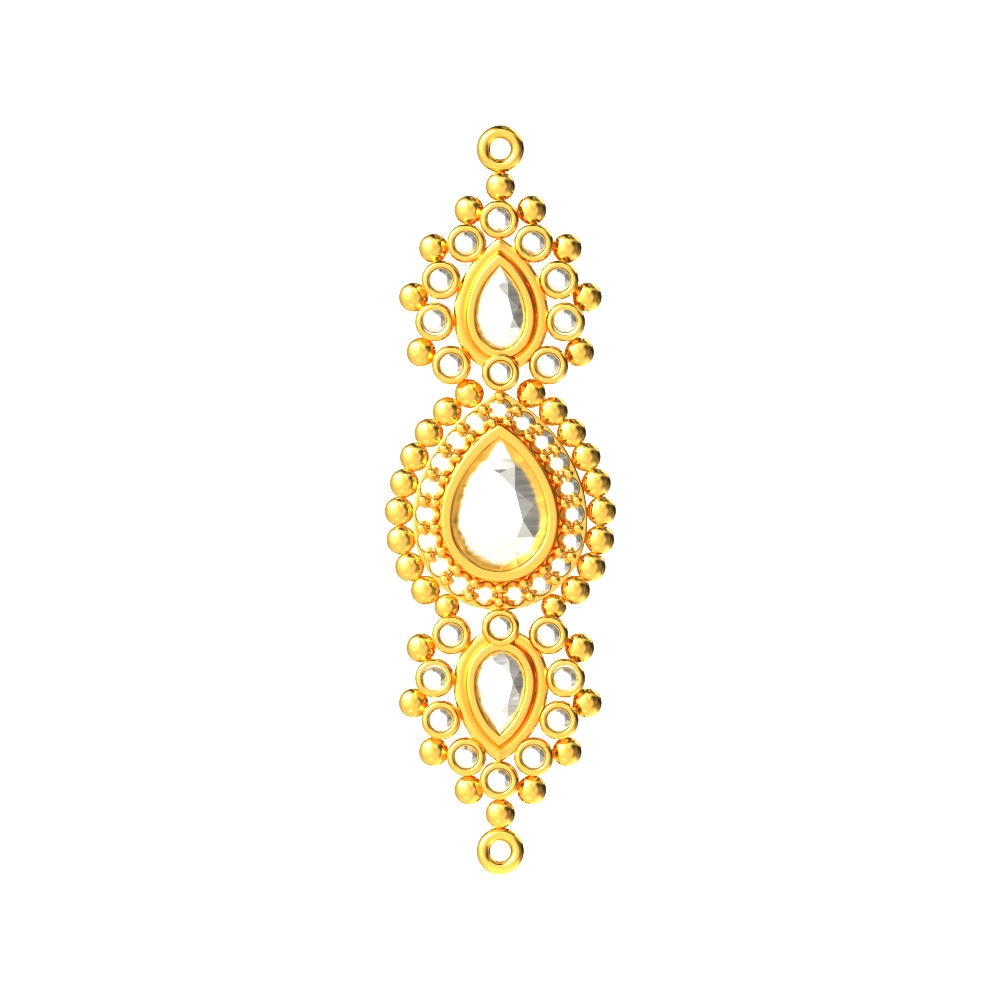 Gold Stone Mugappu With Flower Design