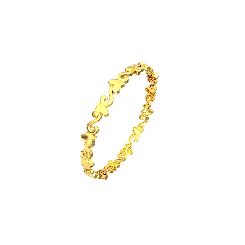 Heart Design Gold Bangles