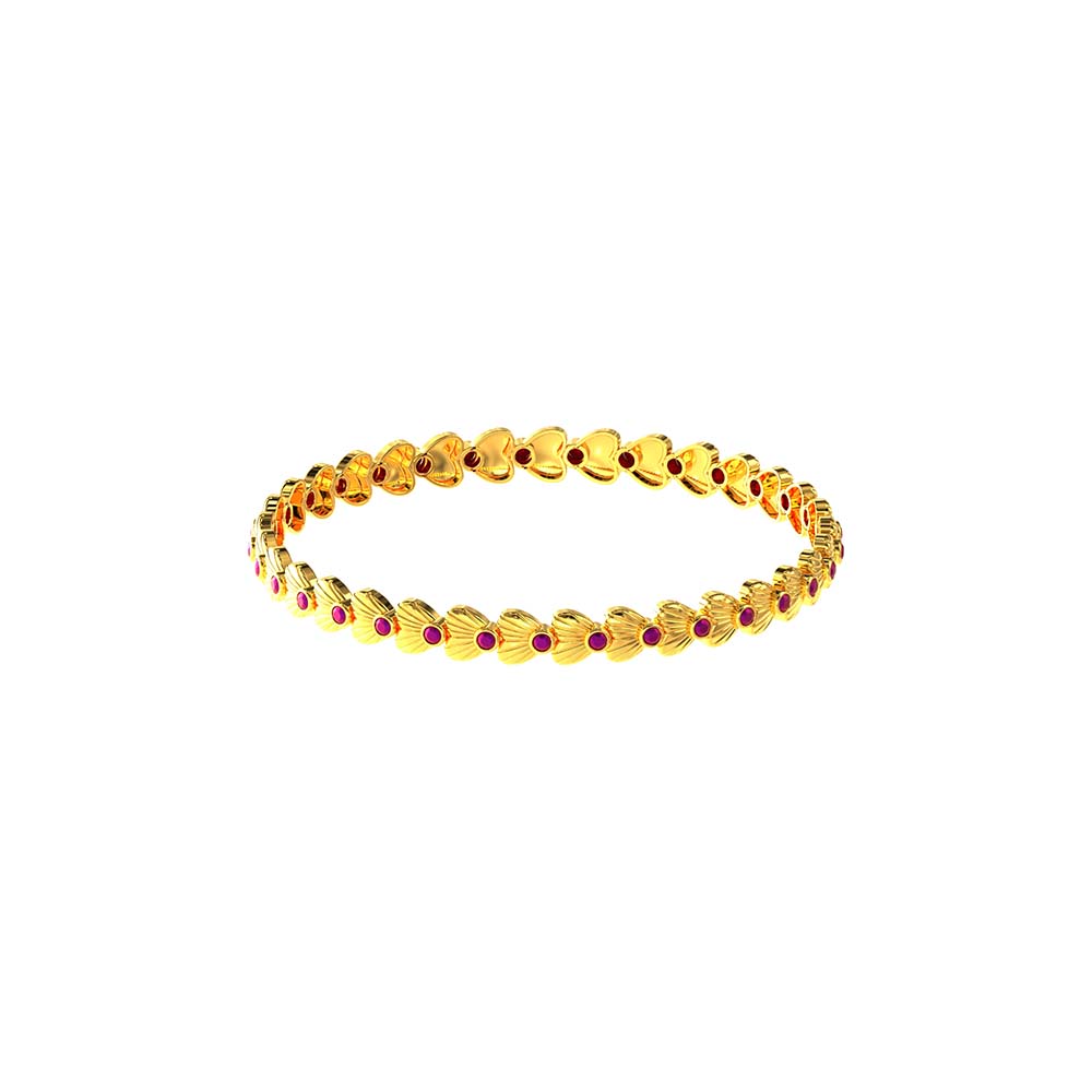 Heart To Heart Design Gold Bangles