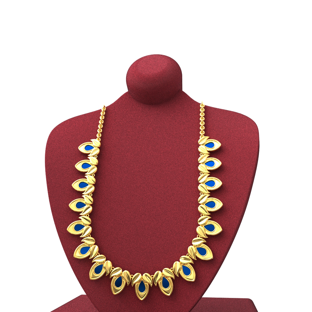 Leaf Design Gold Haram For Women
