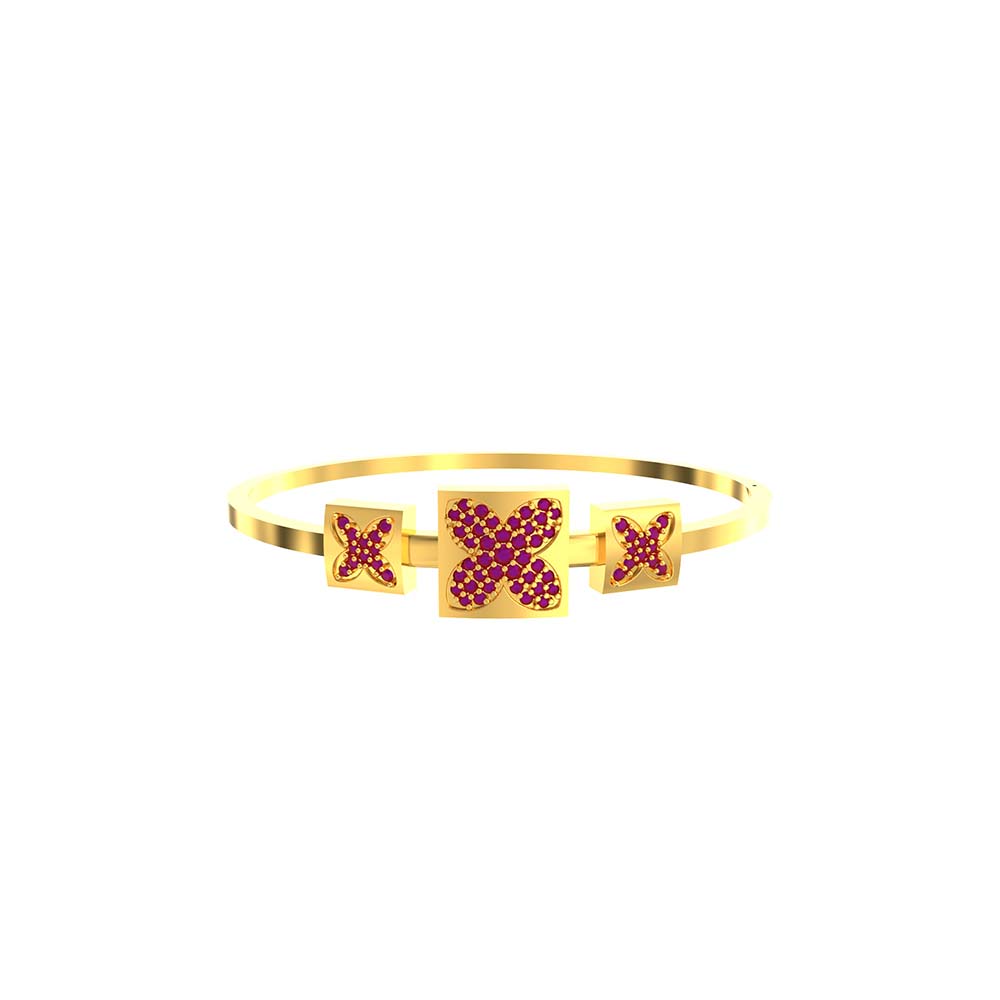 Multiple Flowers Design Gold Bracelet