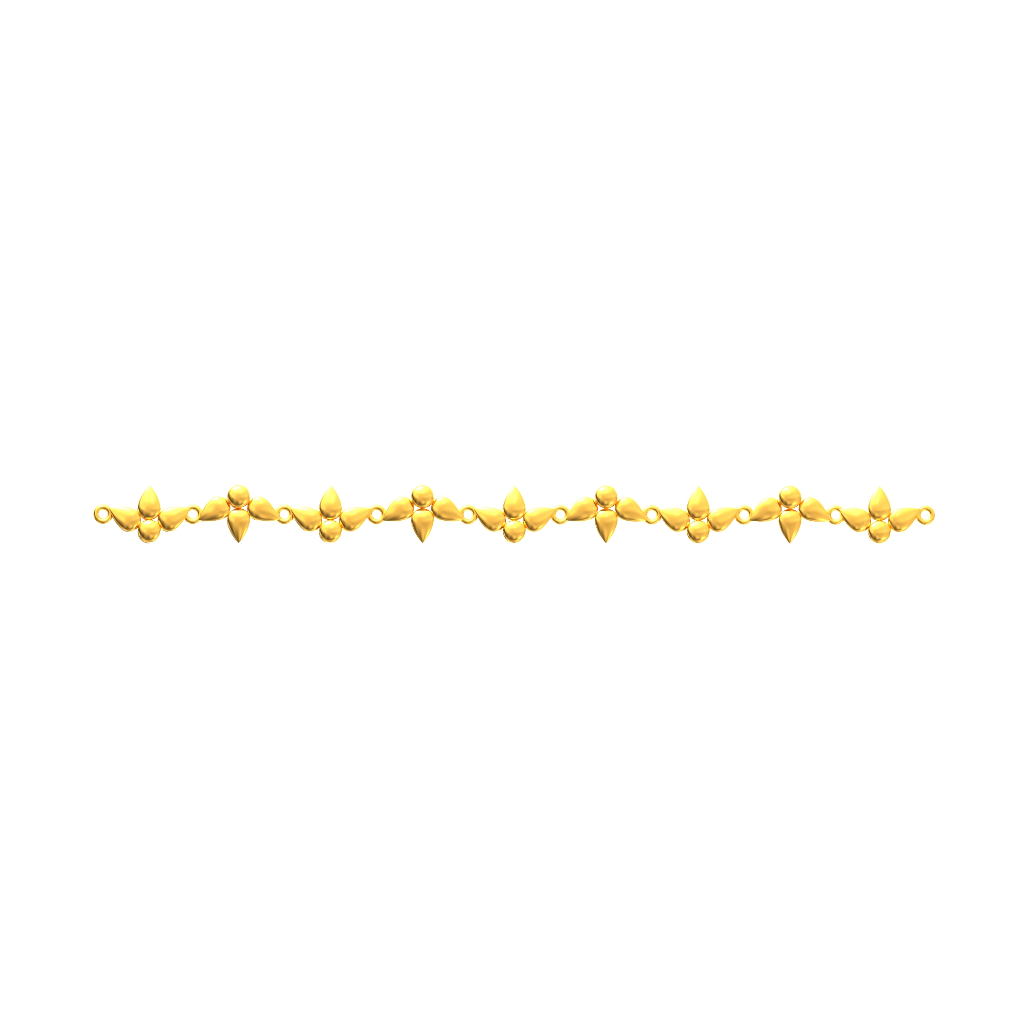 Multiple Leaf Design Gold Bracelet