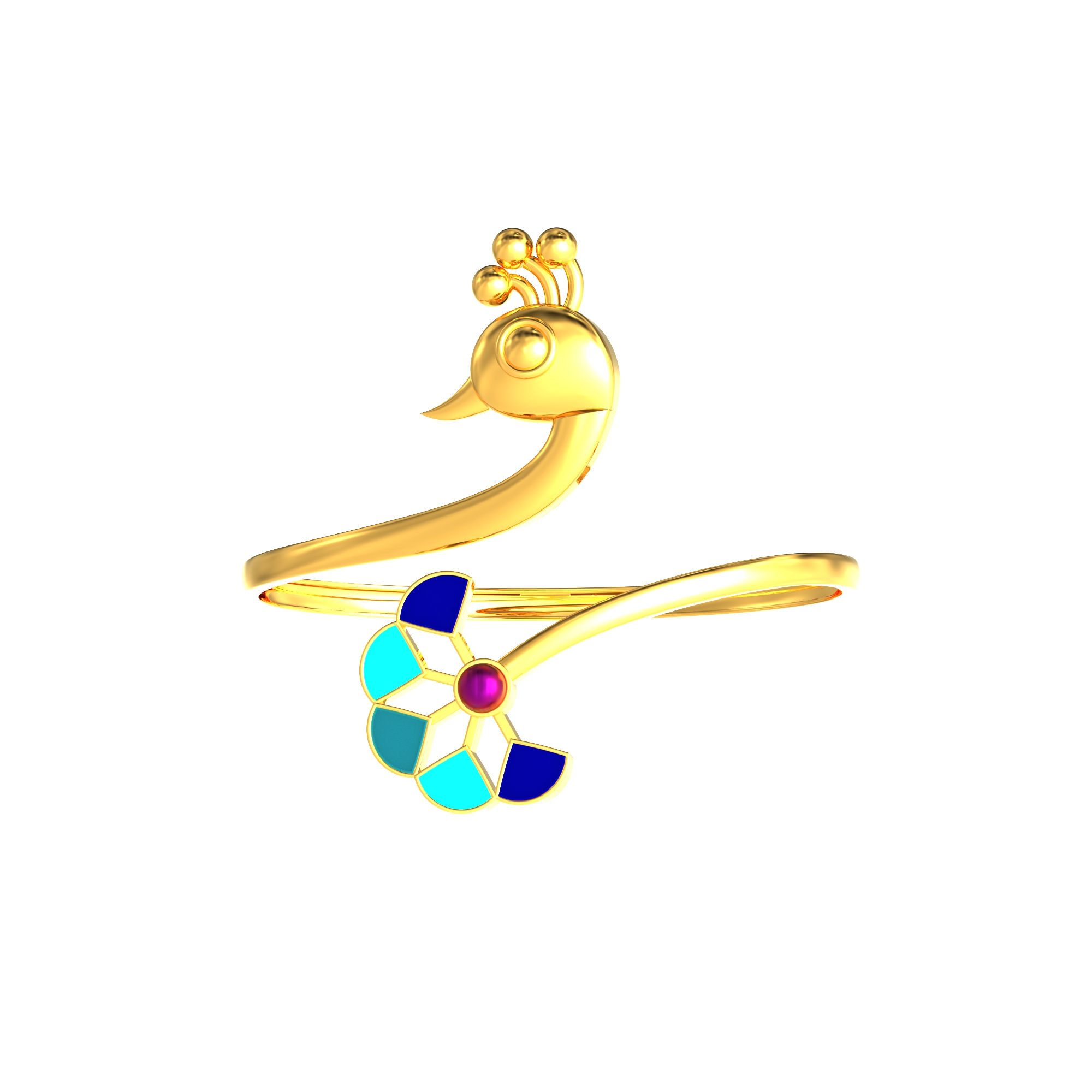 Peacock Design Gold Bracelet for Women