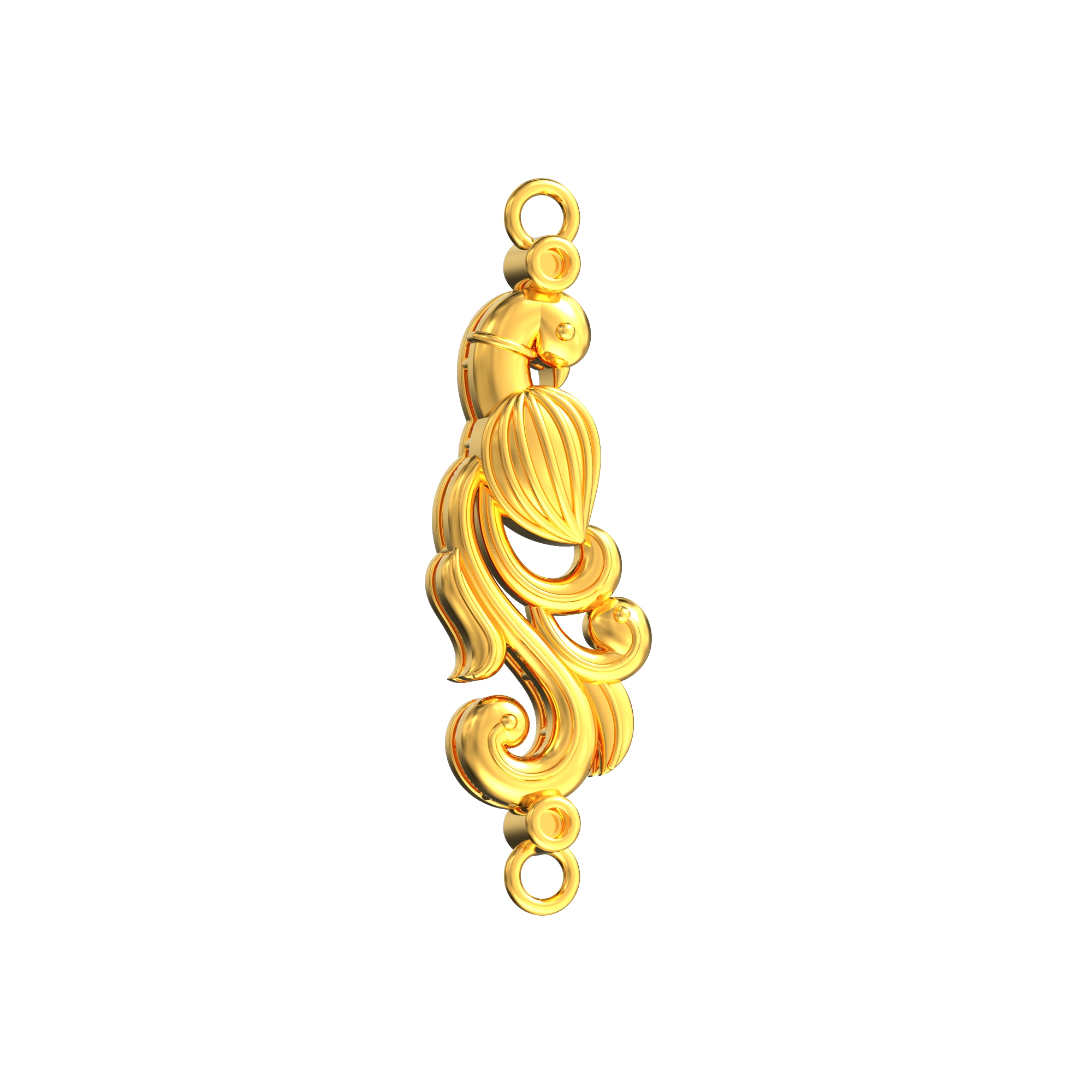 Peacock Design Gold Mugappu for Women