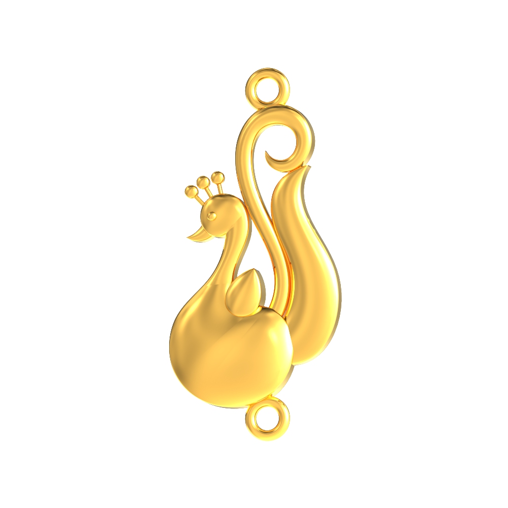 Plain Gold Mugappu with Peacock Design