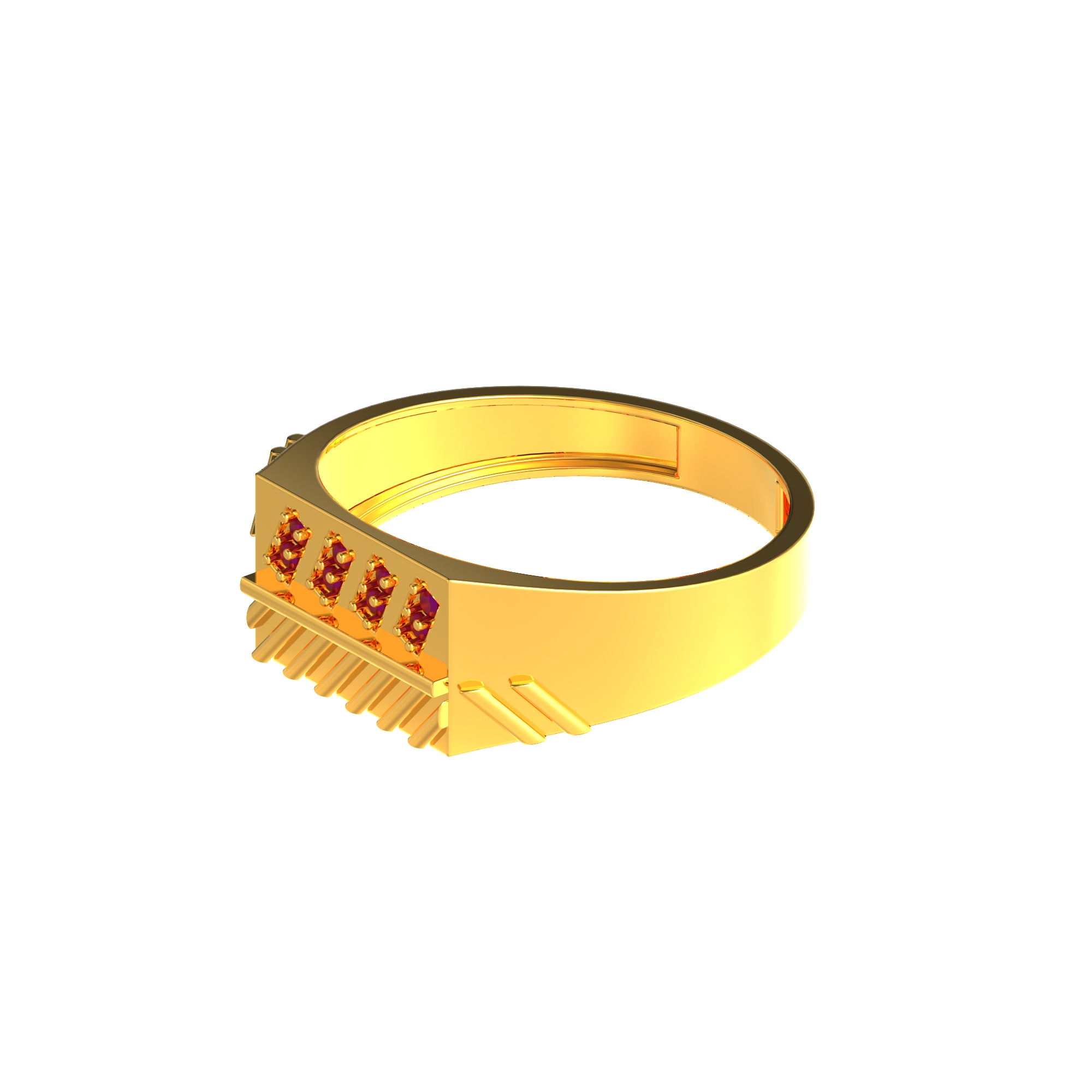 Strip Design Stone Male Ring Poonamallee