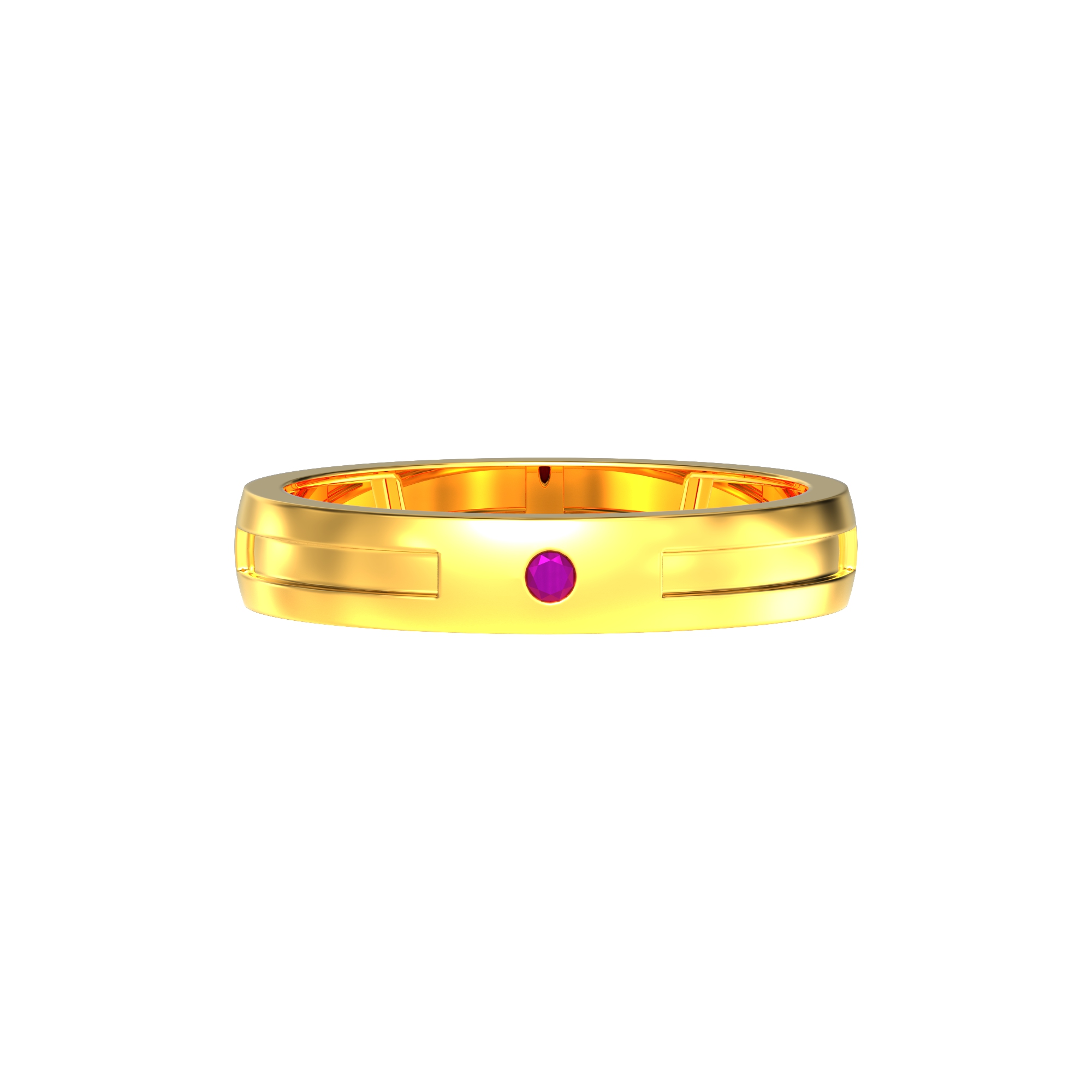 Gents Gold Ring with Geometric Design