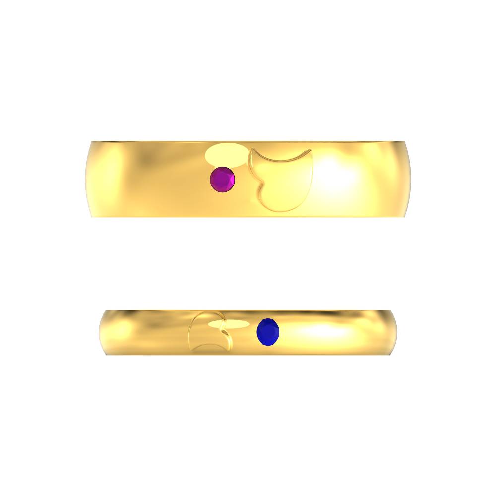 Couple Ring With Leaf Design