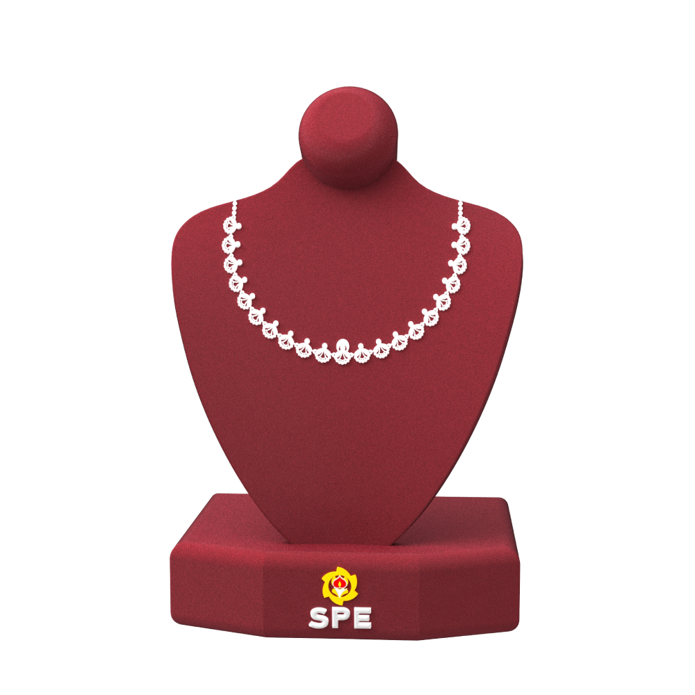 Floral Themed Silver Necklace