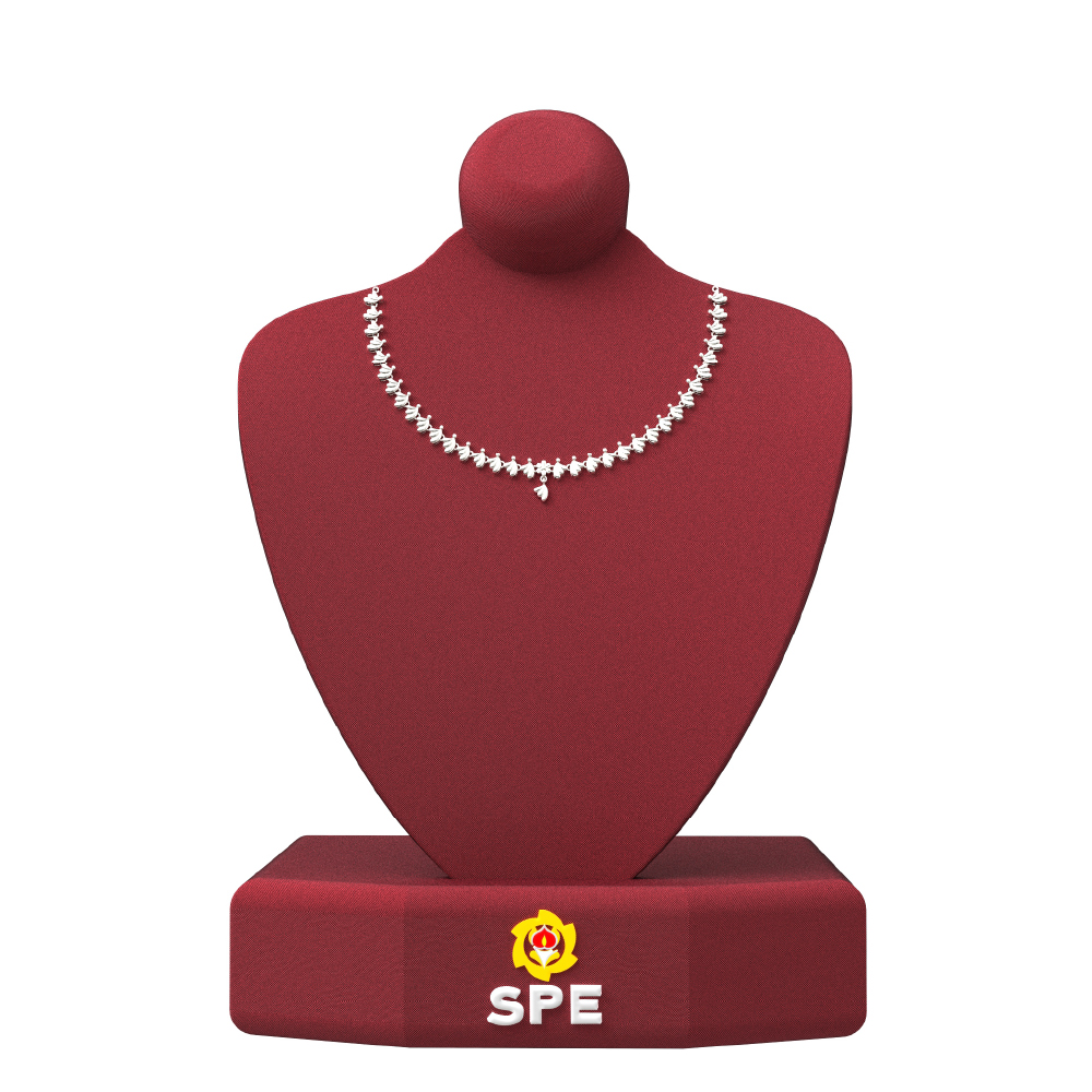 Flower Design Silver Necklace