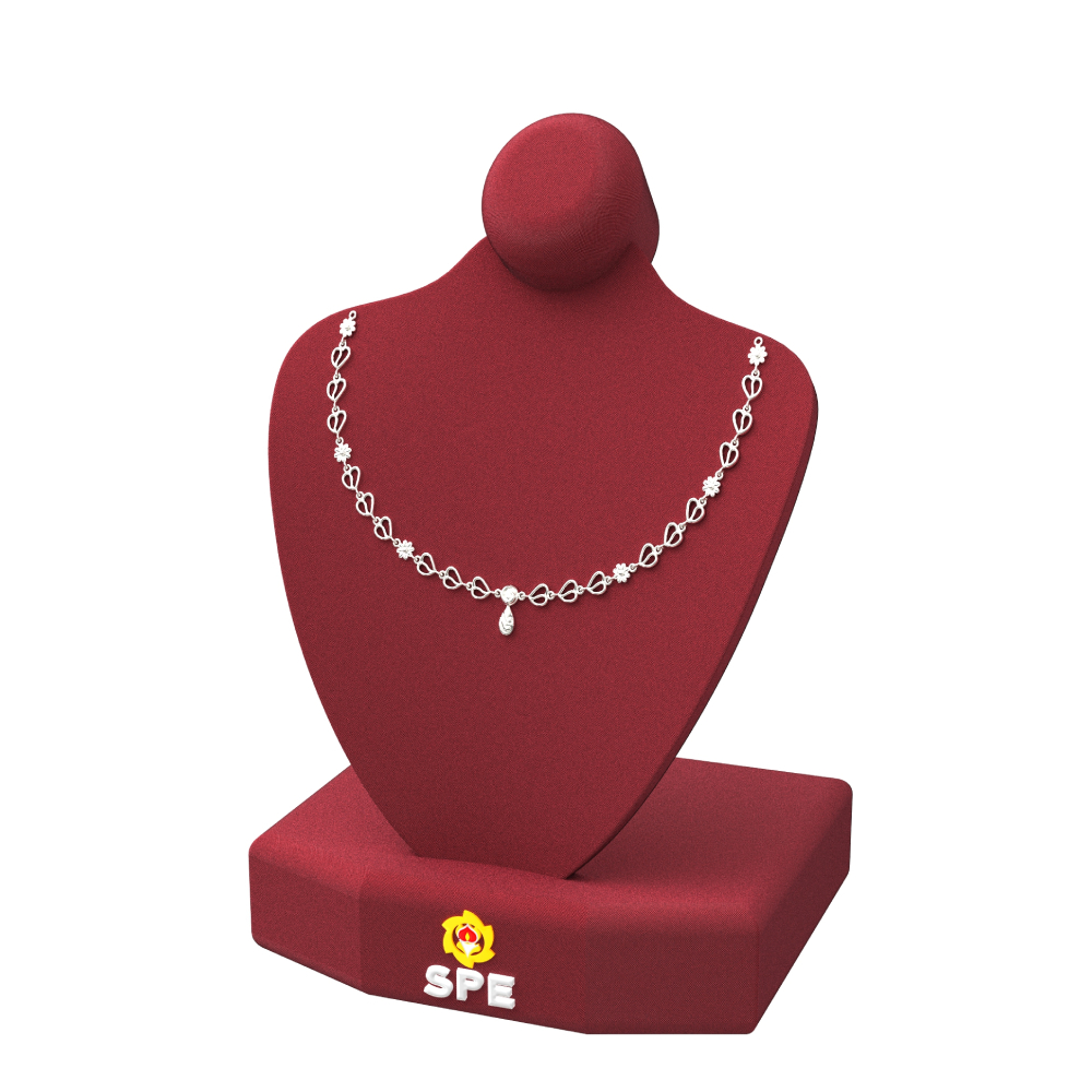 Flower With Heart design Silver Necklace chennai