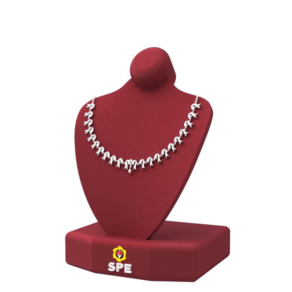 Leaf Design Silver Necklace-chennai