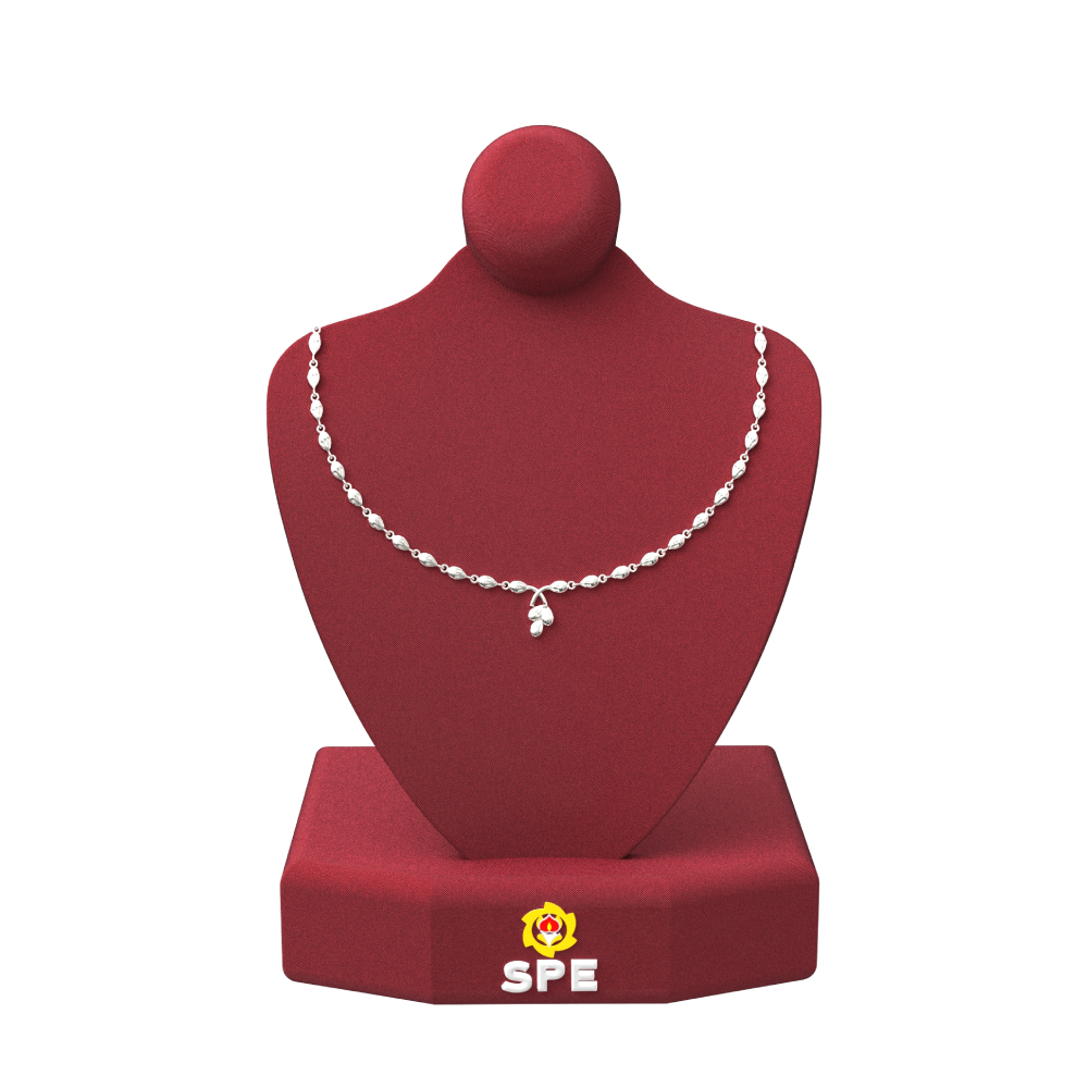 Pear Design Silver Necklace