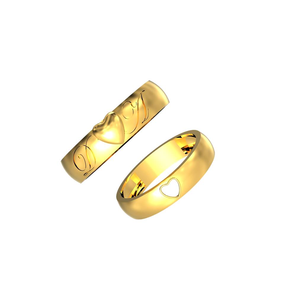 Unique Heart Design Gold Ring