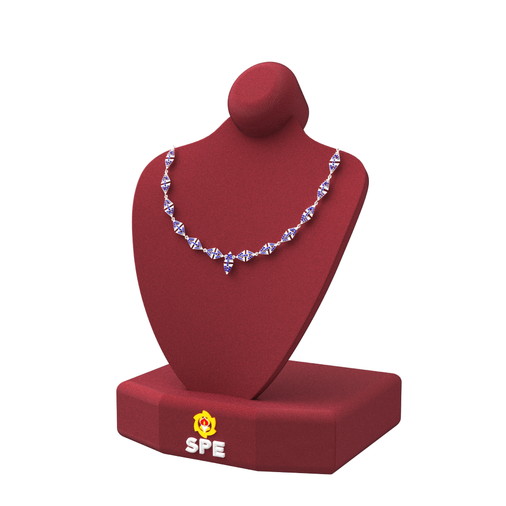 Upside down Triangle Design Silver Necklace