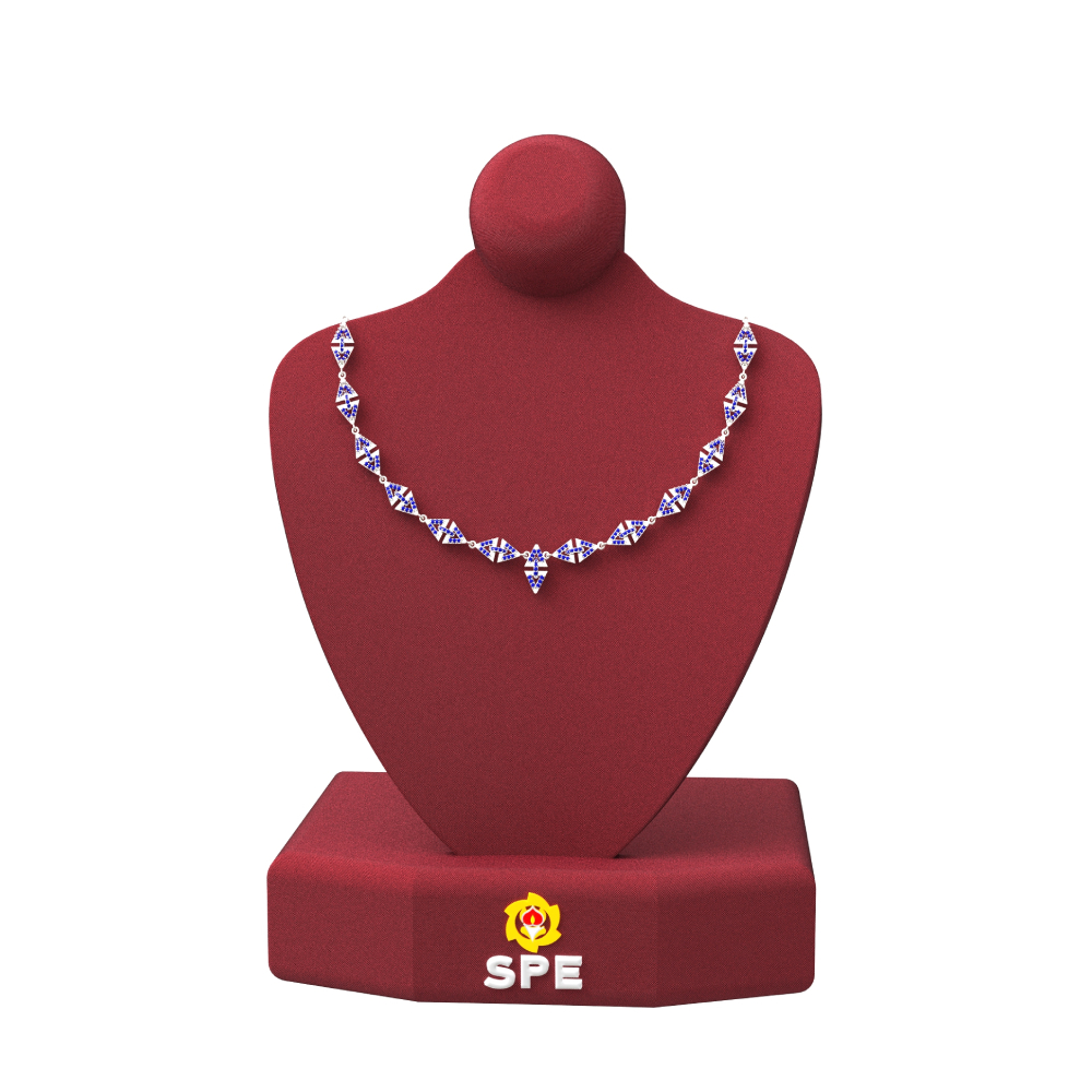 Upside down Triangle Design Silver Necklace