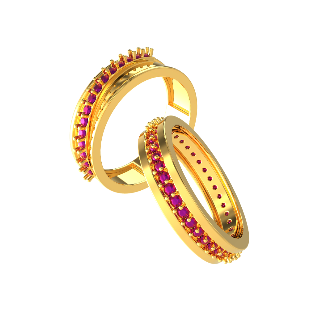 Cross Stone Strip Couple Ring