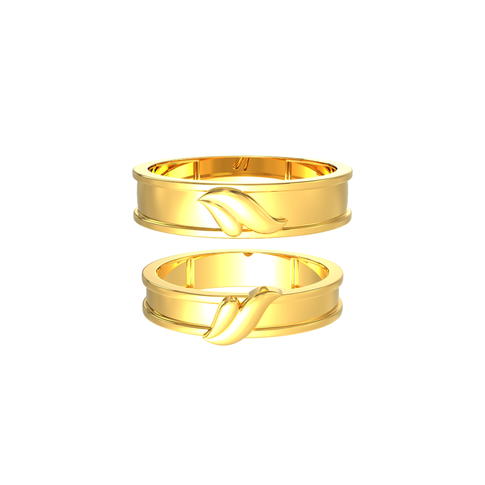 Duo Leaf Design Couple Ring