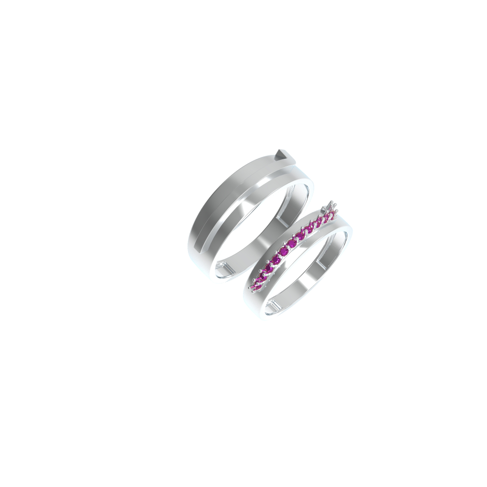 Enchanting Silver Couple Ring With Stone Chennai