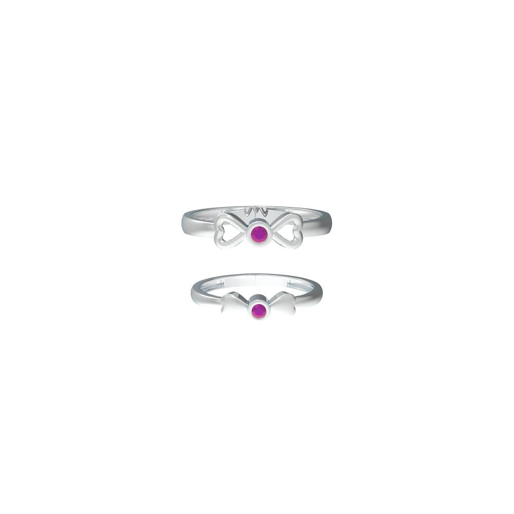 Heart With stone Design Silver Ring