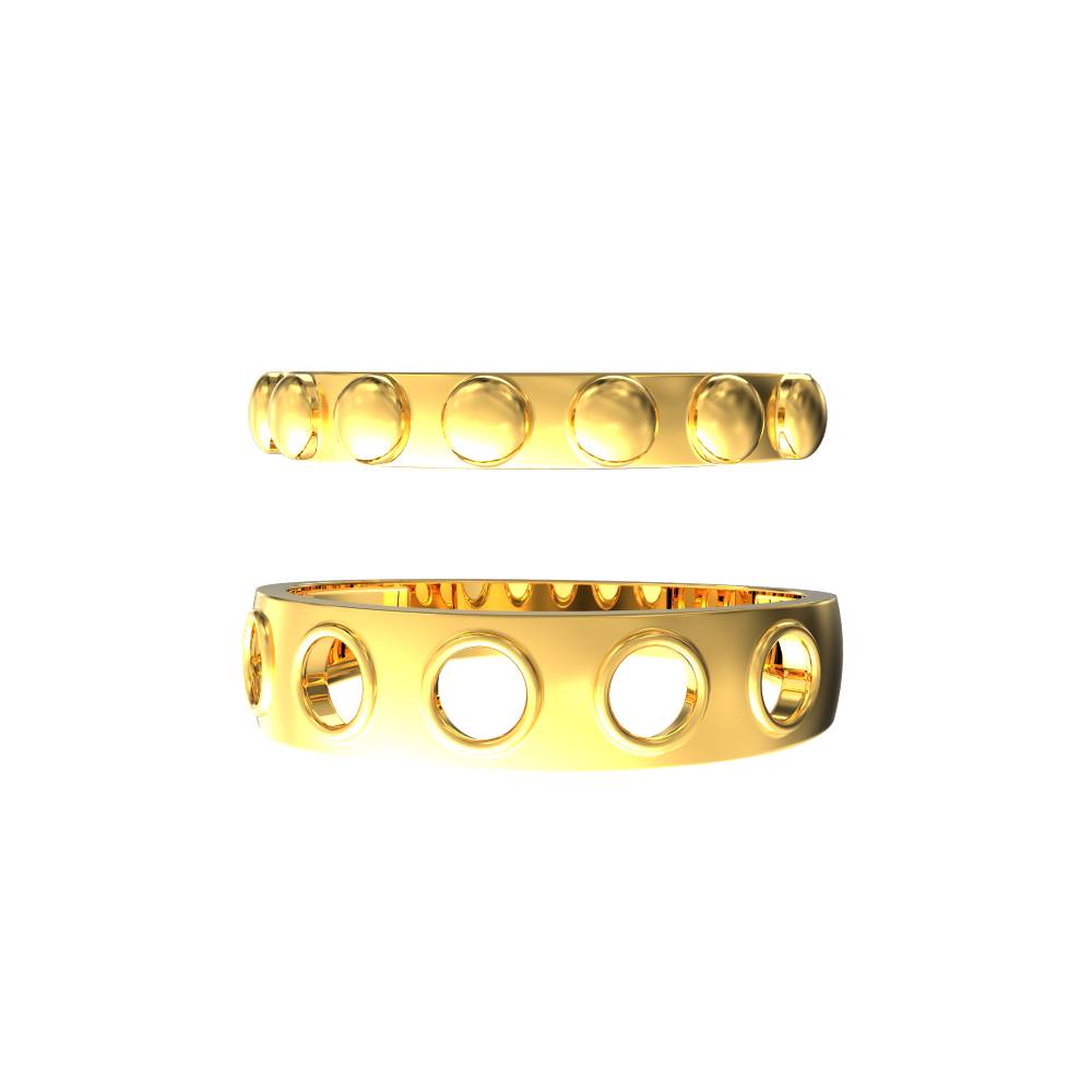Hollow Circle Design Couple Ring