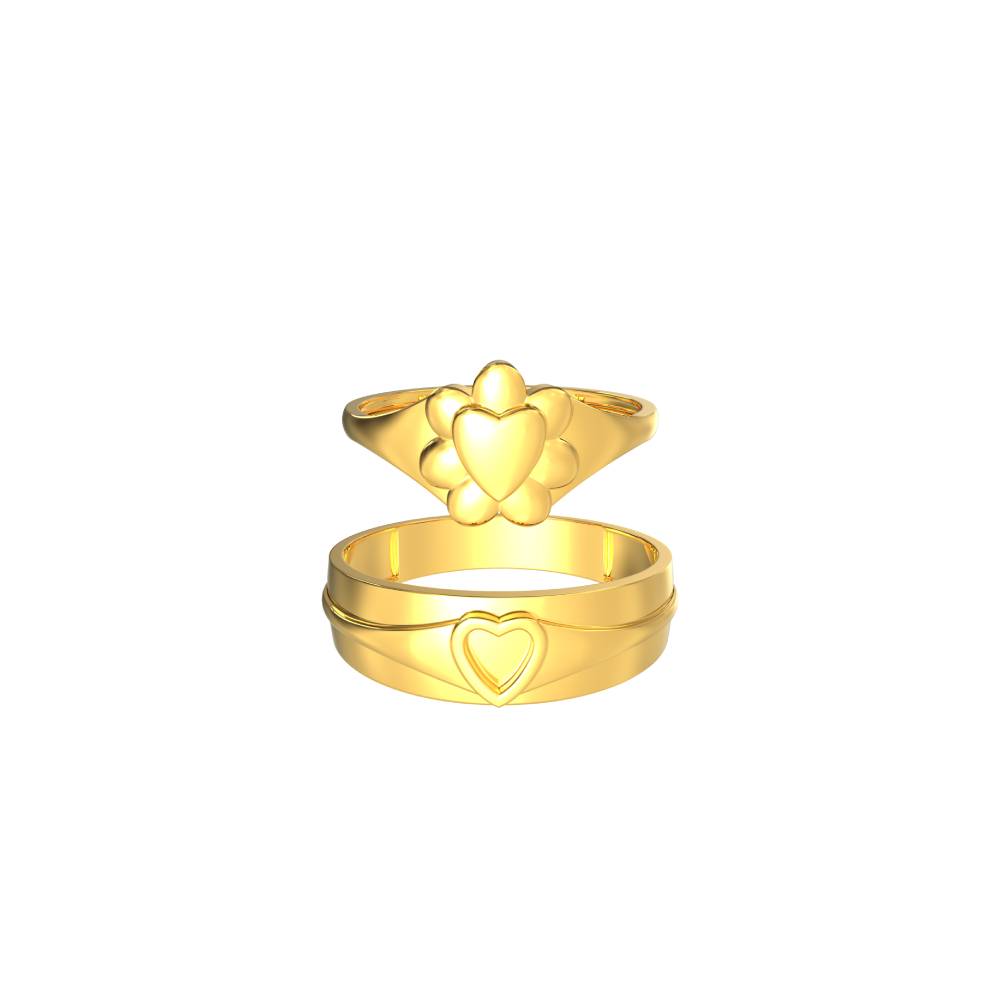 Plain Heart Shape Couple Ring