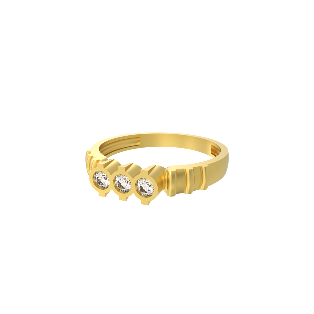 22k Geometric Gold Men's Ring
