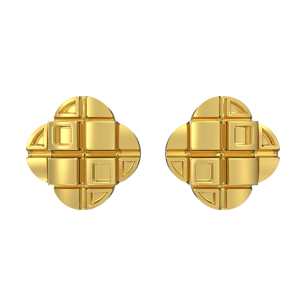 22k Gold Geometric Square Shape Earring