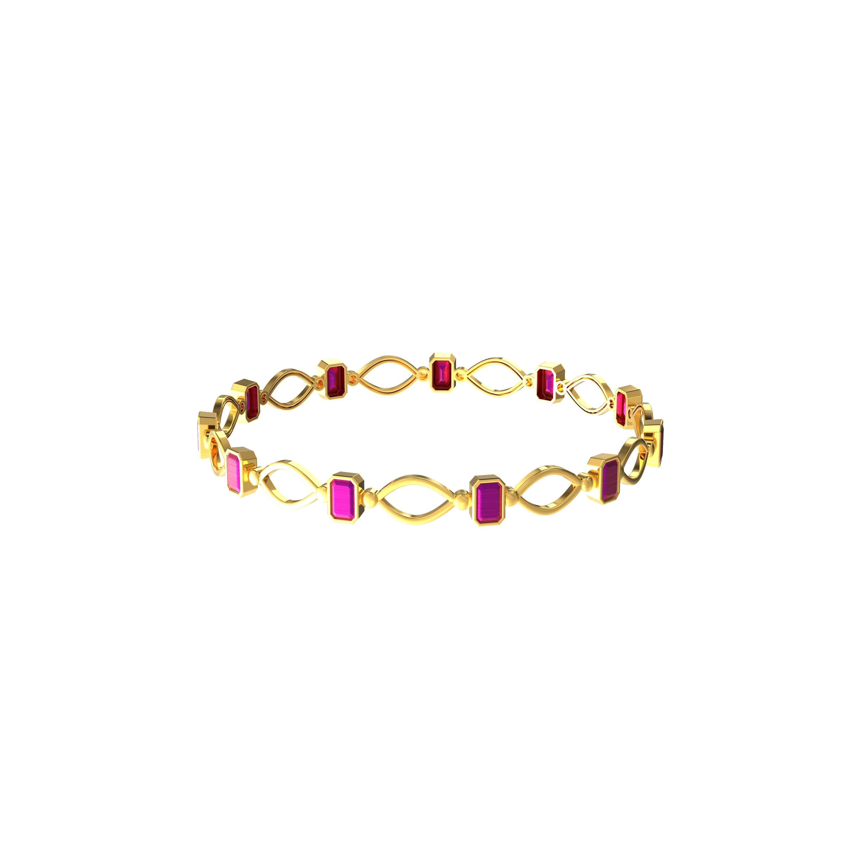 22k Gold Stone Bangles