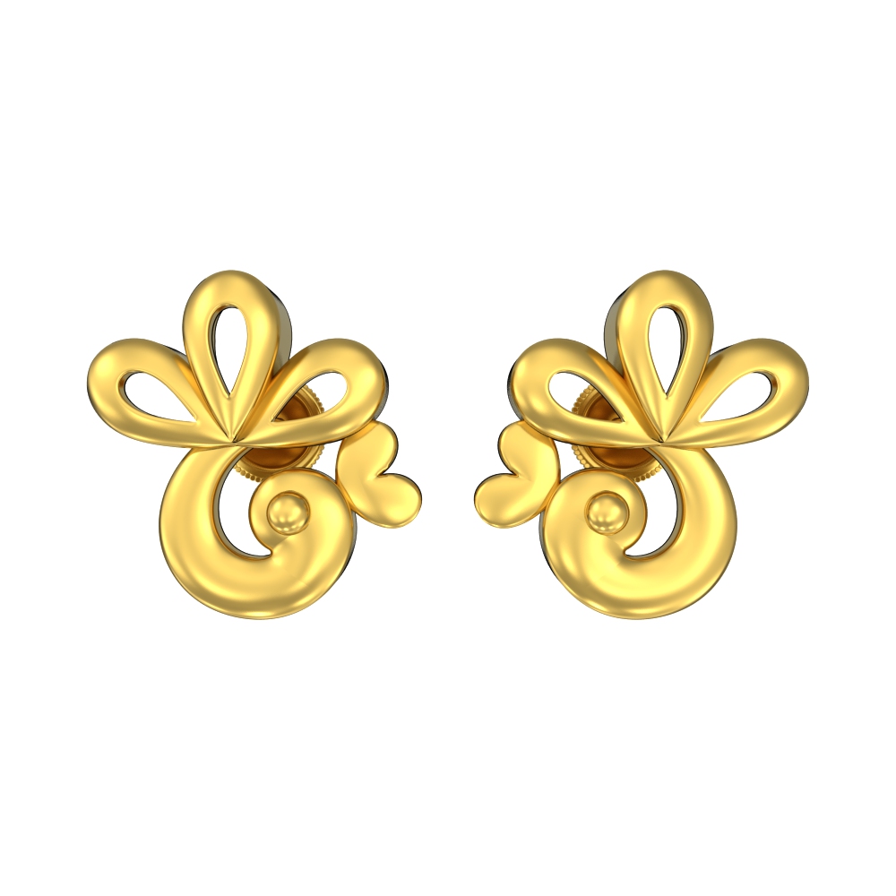 22k Light Weight Gold Simple Gold Earring