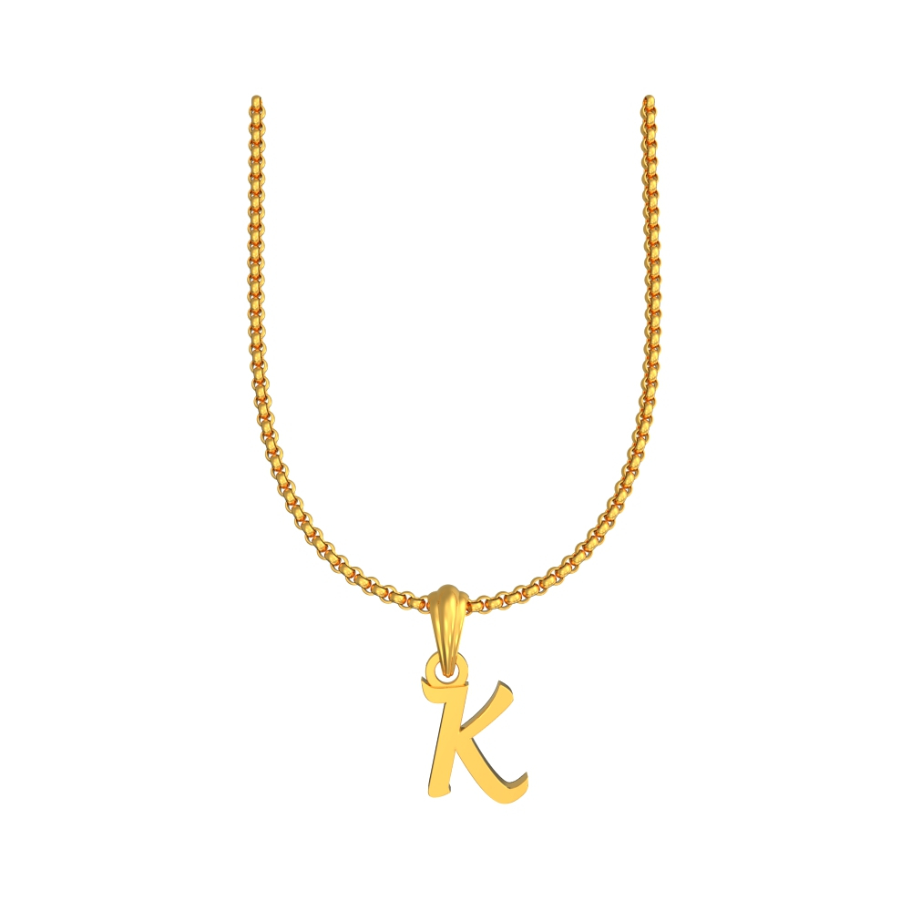 22k Lite Weight Alphabet Letter Pendant