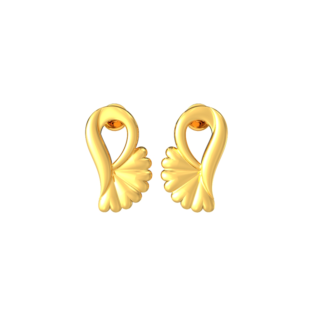 22k Simple light Weight Gold earring