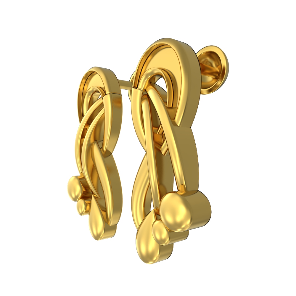 22k Stunning Disco Stud Gold Earring