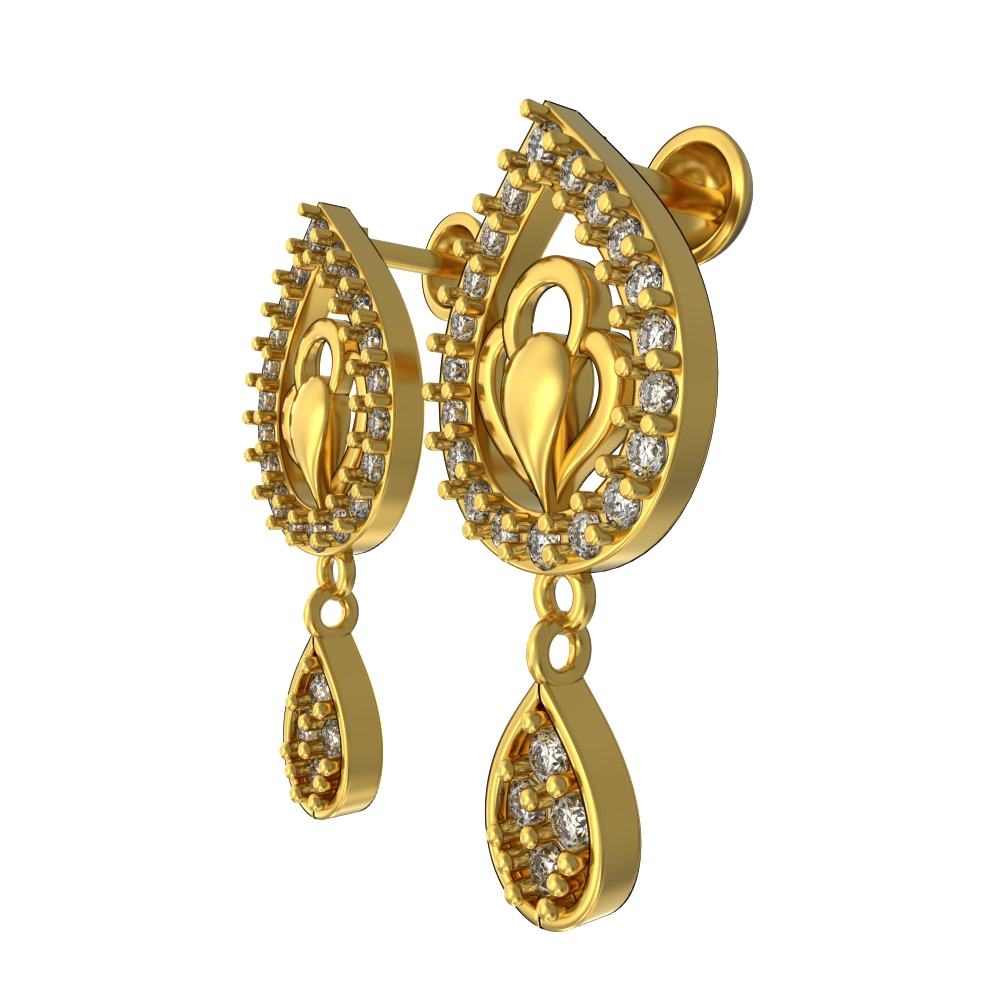 Aesthetic Gold Stone Studded Drop Chennai