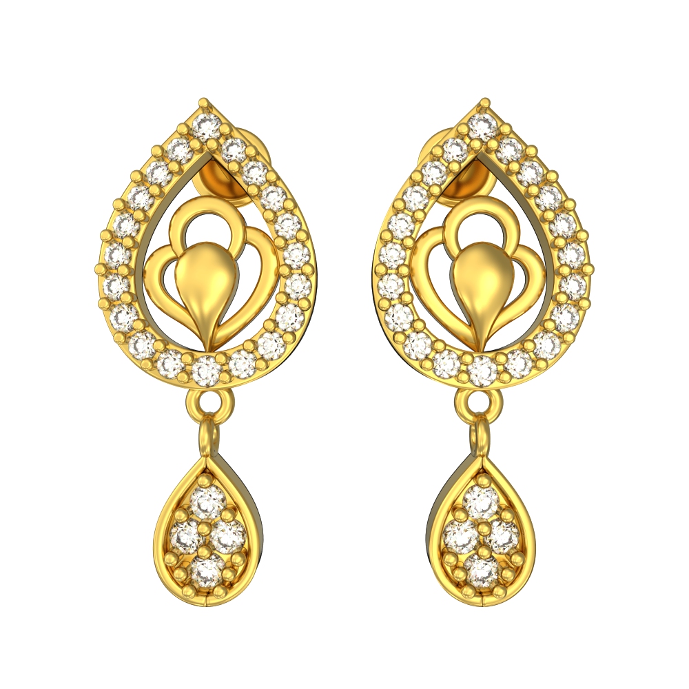 Aesthetic Gold Stone Studded Drop