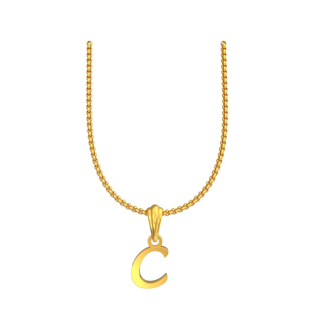 Alphabet Letter Pendant Gold