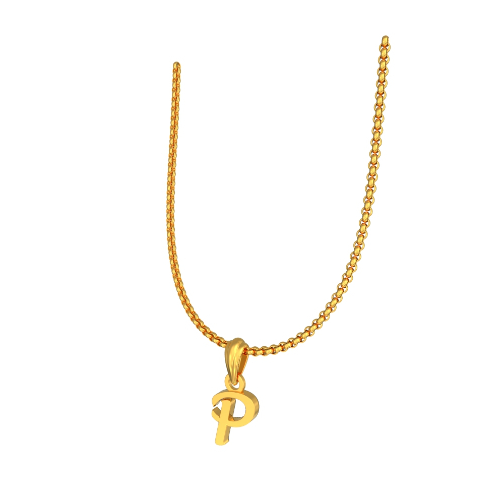 Alphabet P Lite Weight 22k Gold Pendant