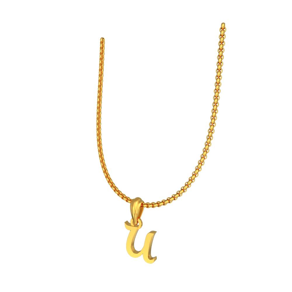 Alphapet Letter Pendant Gold