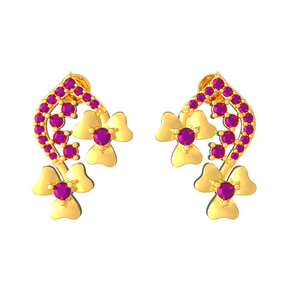 Blossoming 22KT Gold Flower Earrings