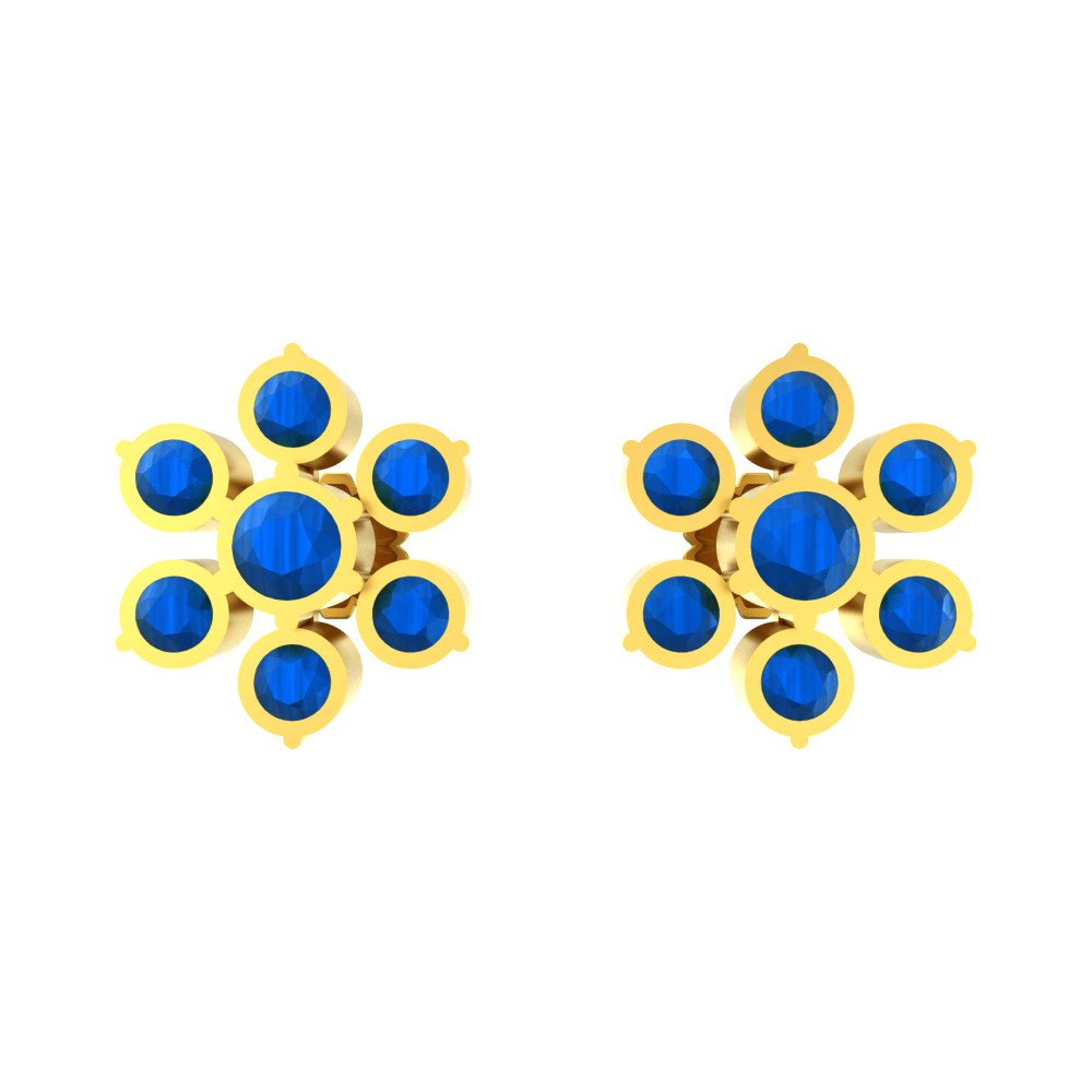 Blue Stone Gold Studs