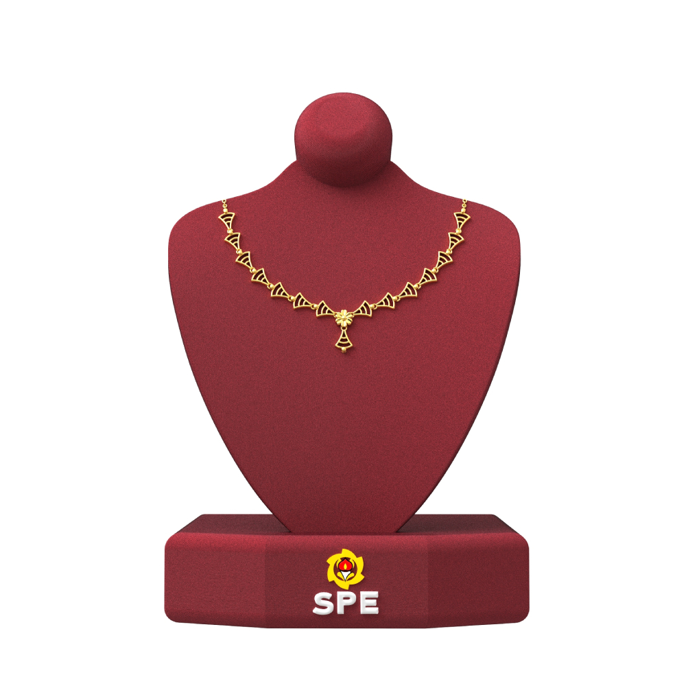 Cone Shaped Fancy Gold Necklace
