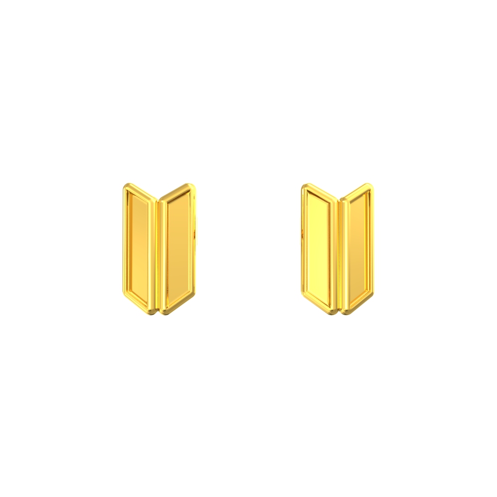 Simple Cute Rectangle Gold Stud