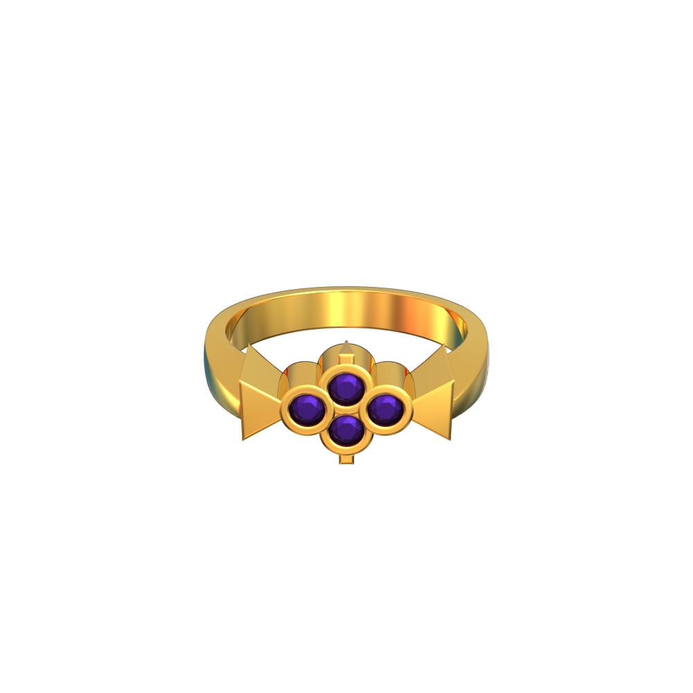 Beautiful Circle & Triangle Shape Gold Ring