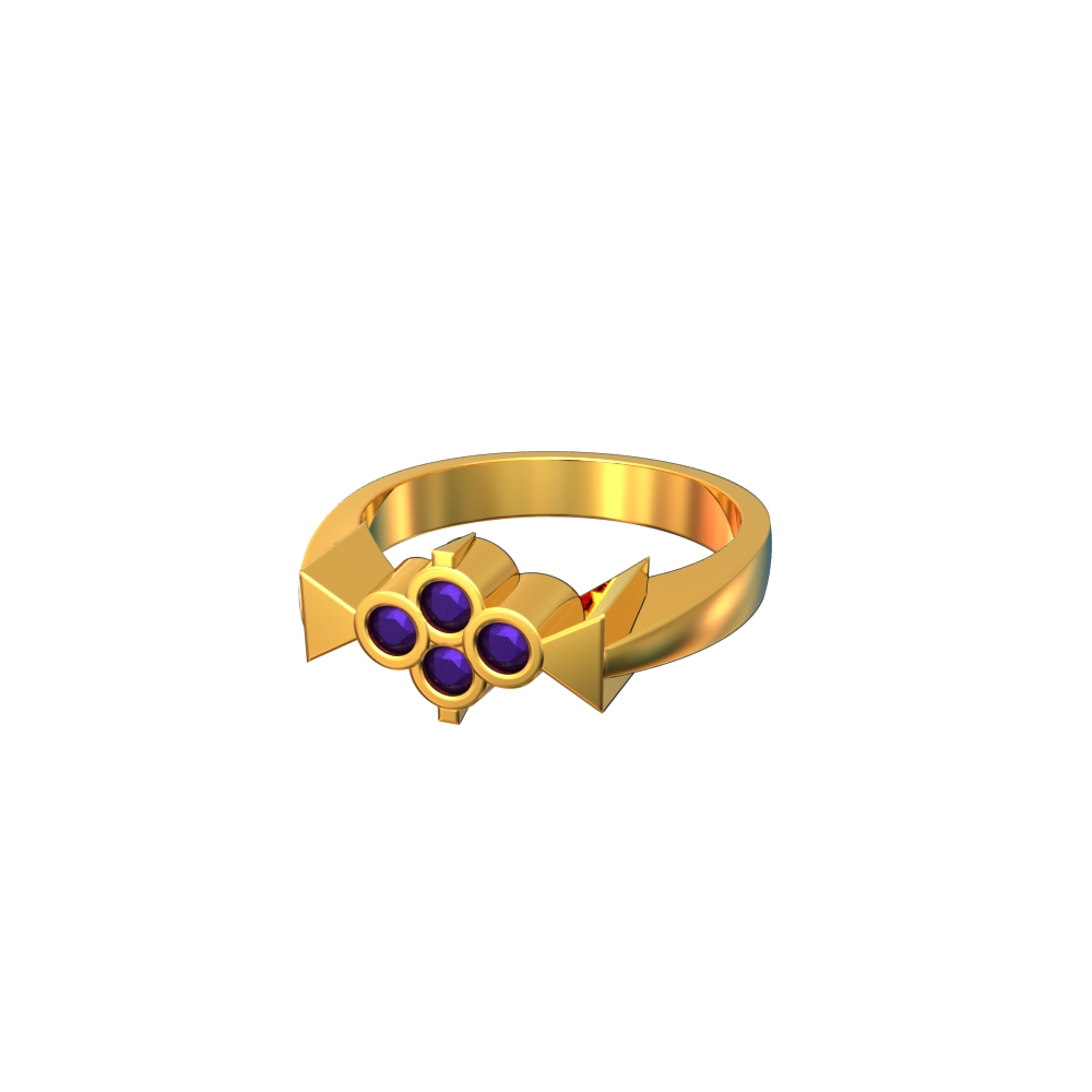 Beautiful Circle & Triangle Shape Gold Ring