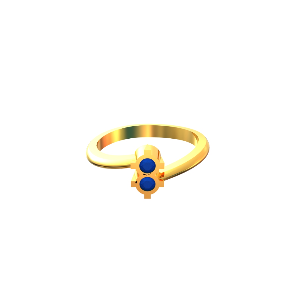Unique Double Stone Geometric Gold Ring