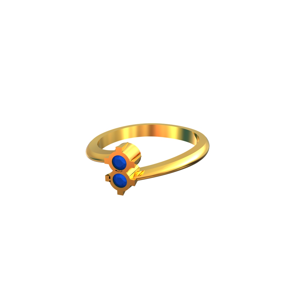 Unique Double Stone Geometric Gold Ring