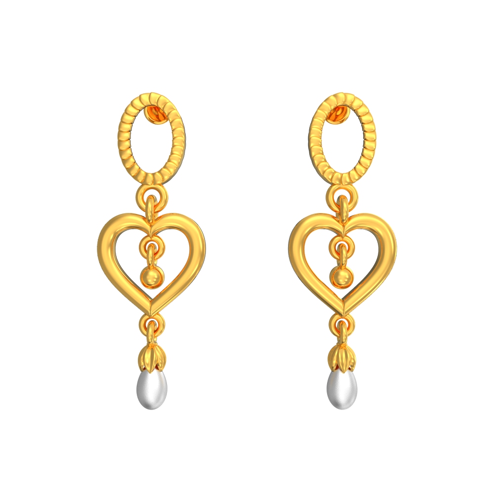 Fancy Alluring Heart Gold Earring