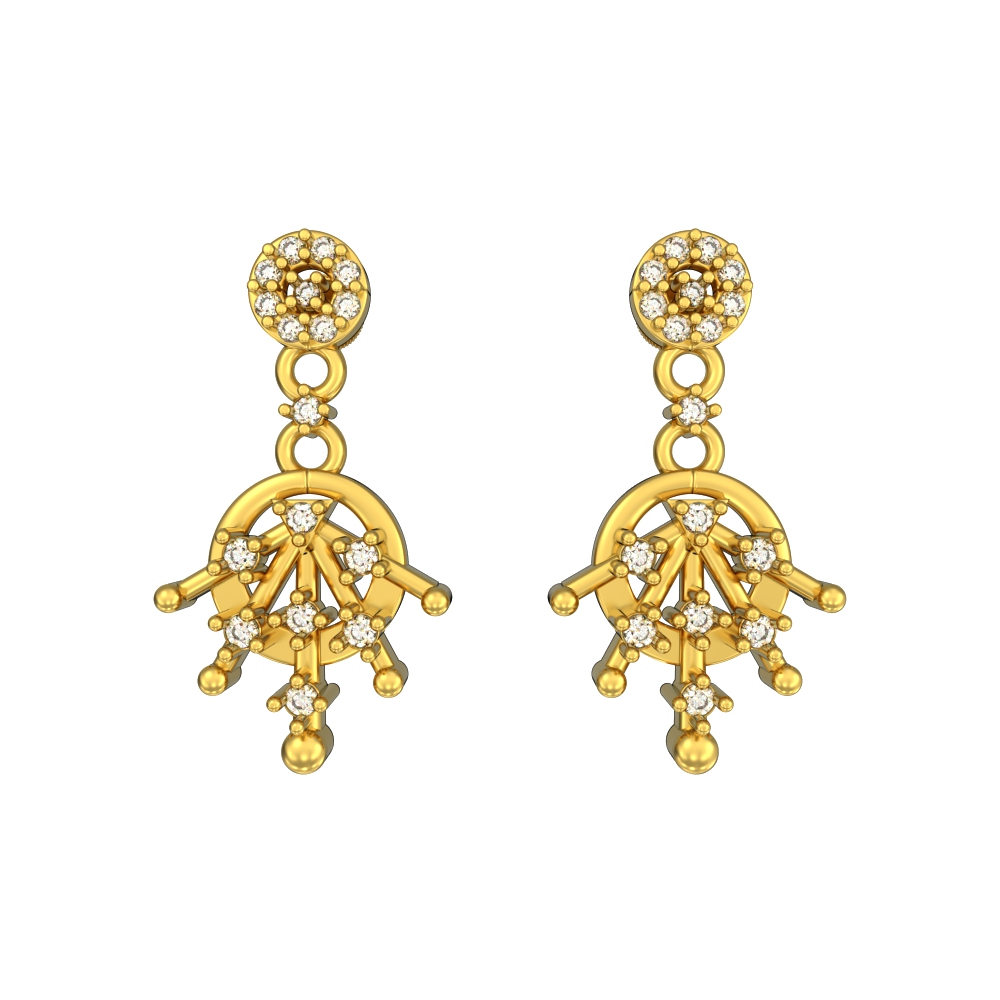 Fancy Chandelier Gold Earrings