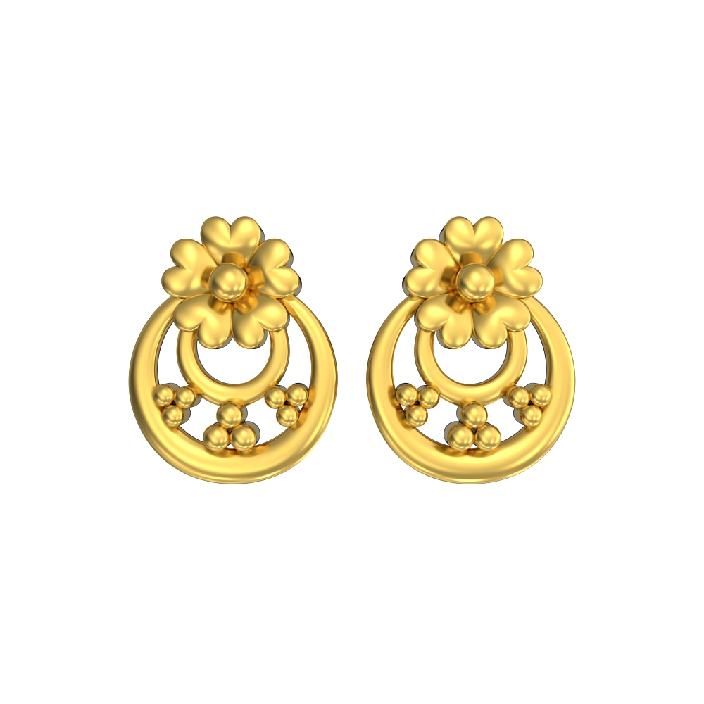 Floral Design Stud Earrings