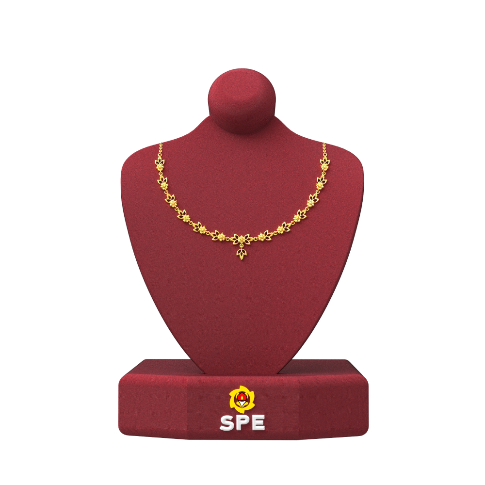 Flower Design Gold Necklace